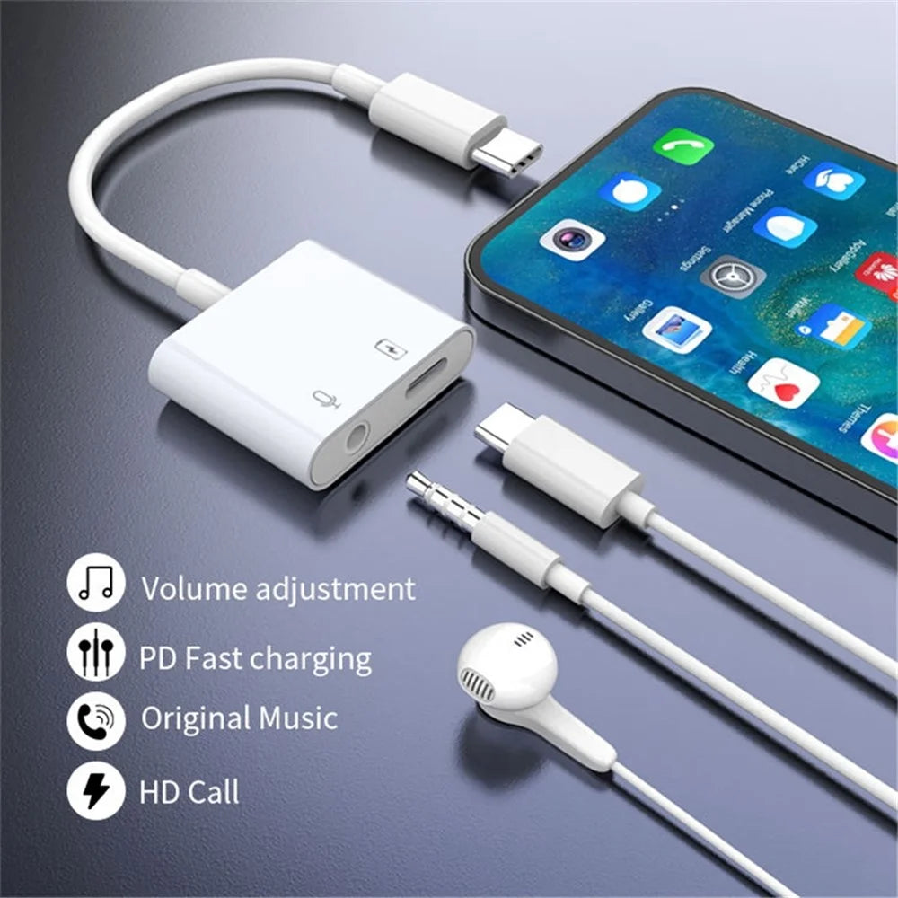MH-CM33S USB-C to 3.5mm Headphone Audio Adapter Type-C Jack AUX Dongle Converter - 5