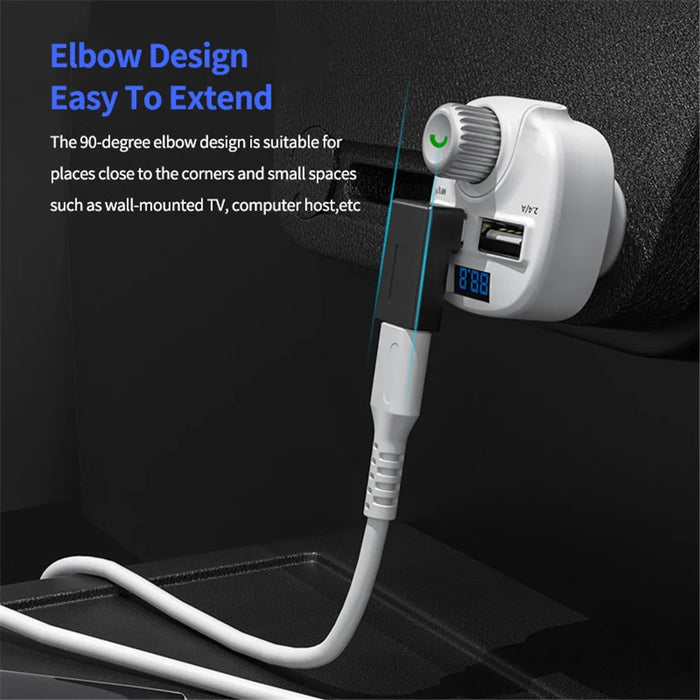ENKAY HAT PRINCE USB 3.0 Male to Type-C Female Converter 90 Degree Right Angle Adapter - 2