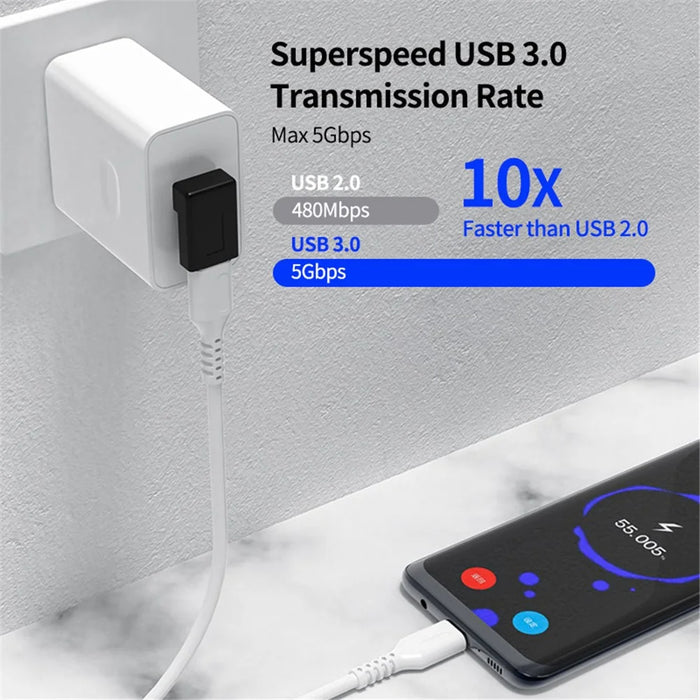 ENKAY HAT PRINCE USB 3.0 Male to Type-C Female Converter 90 Degree Right Angle Adapter - 3