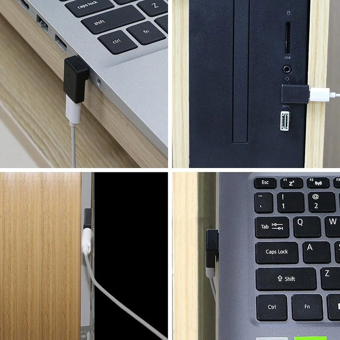 ENKAY HAT PRINCE USB 3.0 Male to Type-C Female Converter 90 Degree Right Angle Adapter - 5