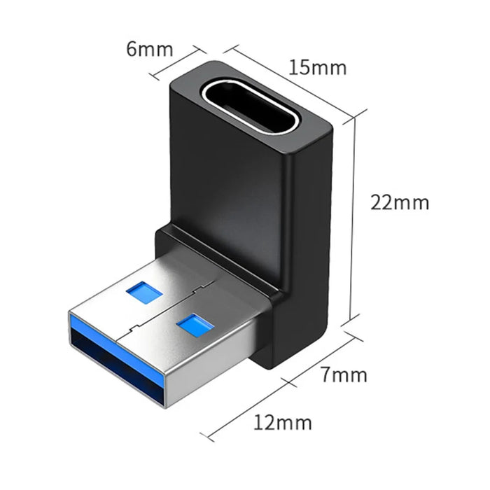 ENKAY HAT PRINCE USB 3.0 Male to Type-C Female Converter 90 Degree Right Angle Adapter - 6
