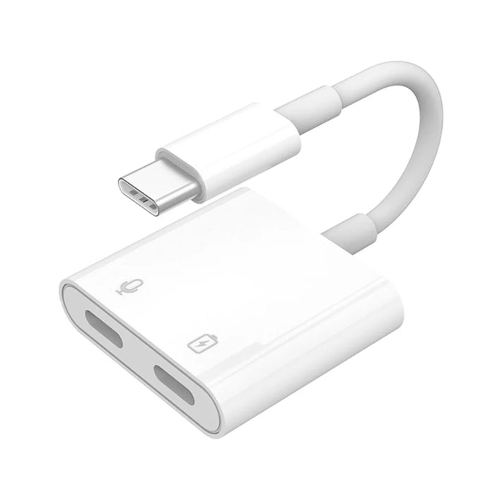 MH-CM36S 60W Type-C Male to Dual Type-C Female Adapter Charging Cable Earphone Connector - 1