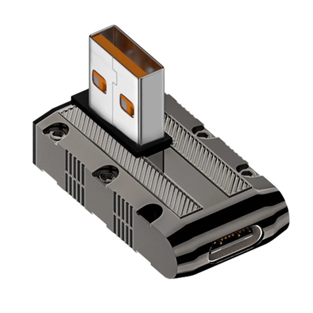 USB 3.1 Gen2 to Type-C Converter 10Gbps Middle Elbow Adapter Support 120W Fast Charging - 1