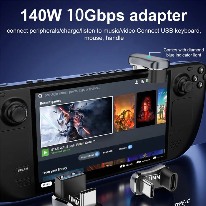 140W 10Gbps Type-C Male to USB Female Adapter U-Shaped Elbow USB3.1 Charging Cable Converter - 4