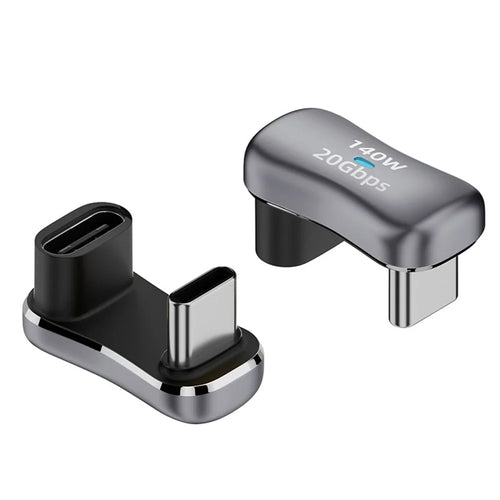 140W 20Gbps Type-C Male to Type-C Female Adapter U-Shaped Elbow Charging Cable Converter Support 4K / 60Hz - 1