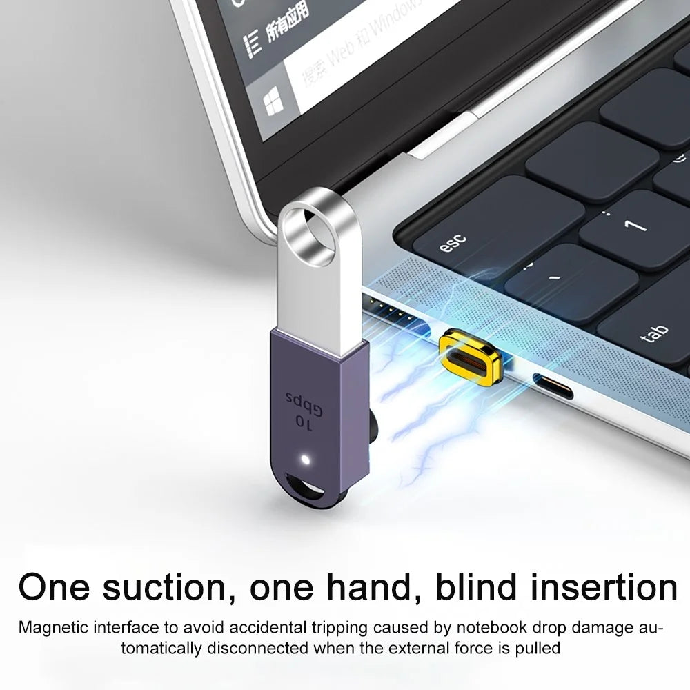 10Gbps Type-C to USB Male to Female Magnetic Converter Mini OTG Adapter - 2