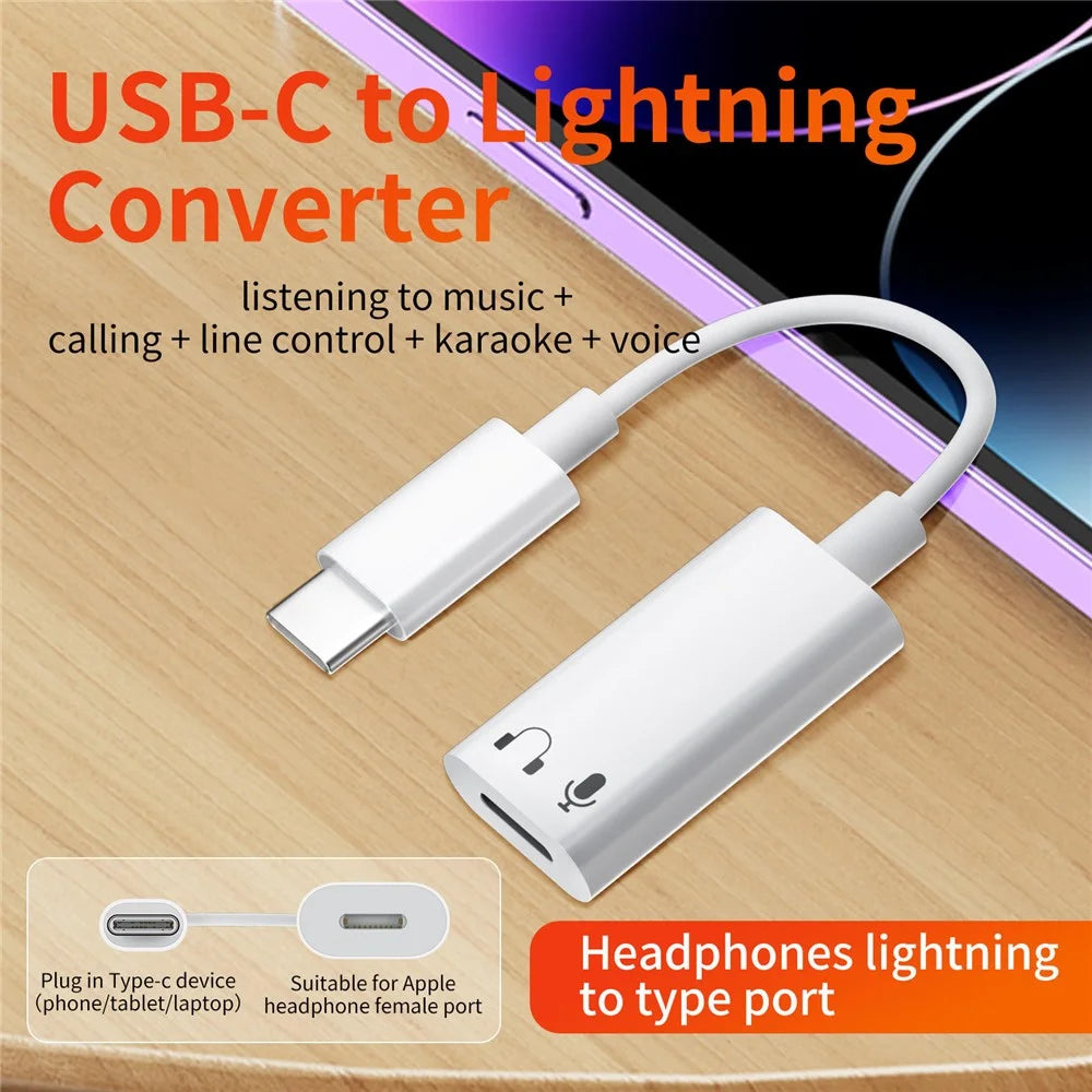 USB-C to iP Headphone Converter for iPhone 15 Series Huawei Samsung Xiaomi LG Type-C Headset Adapter - 5