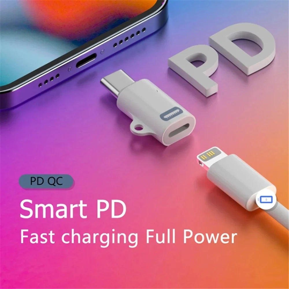 Gen3 PD Fast Charging Adapter Type-C Male to iP Female Converter Fast Data Transmission Speed - 4