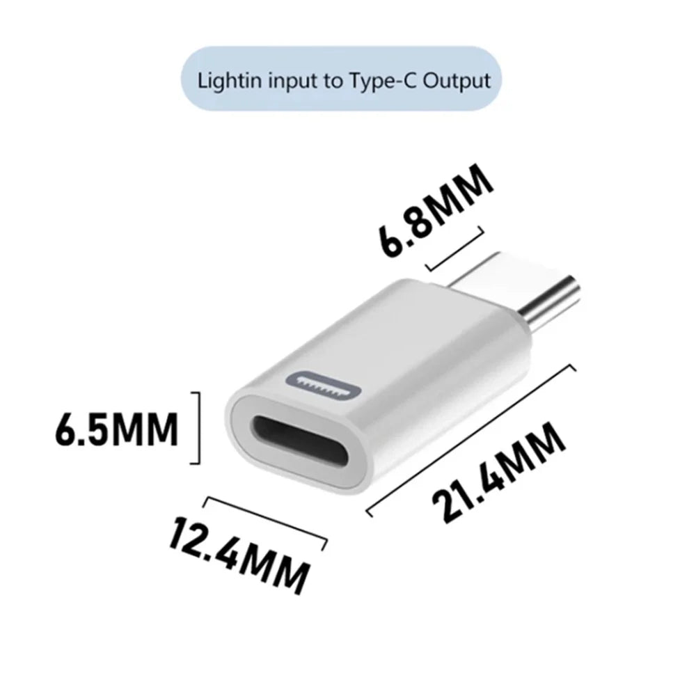 Gen3 PD Fast Charging Adapter Type-C Male to iP Female Converter Fast Data Transmission Speed - 7