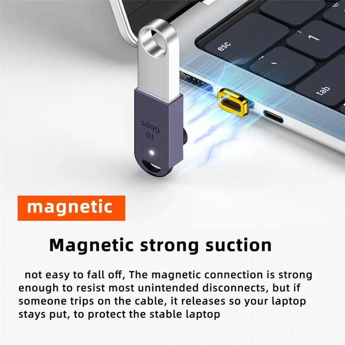 UC-028-AFU Magnetic Connector 10Gbps Type C Male to USB3.0 Female 90 Degree Up Down Angled OTG Data Adapter - 3
