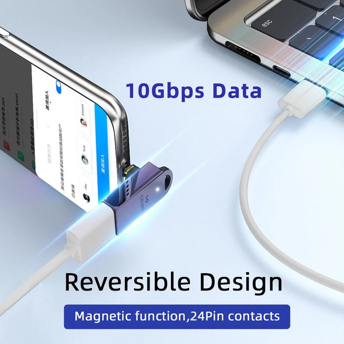 UC-028-AFU Magnetic Connector 10Gbps Type C Male to USB3.0 Female 90 Degree Up Down Angled OTG Data Adapter - 5