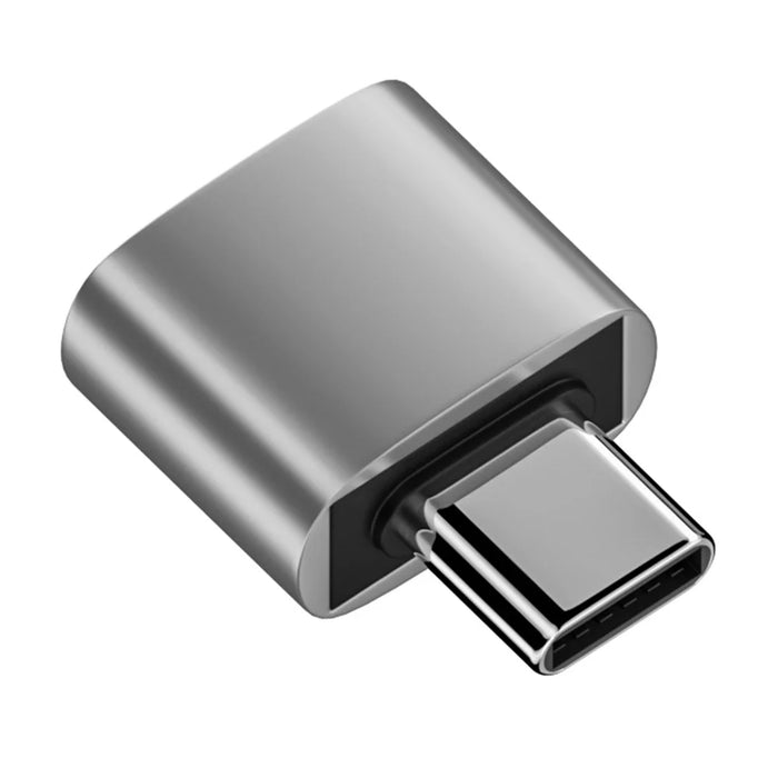 For MacBook USB-C Male to USB 2.0 Female Adapter 480Mbps Data Transfer Laptop Converter - Silver - 2