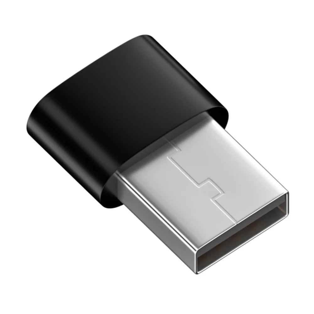 USB 2.0 Male to USB-C Female Adapter 480Mbps Data Transfer OTG Converter - Black - 2