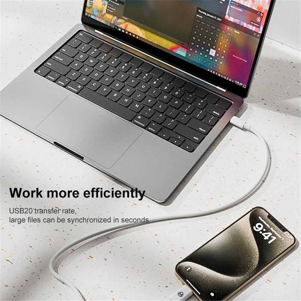 ABS Charging Adapter Type-C Male to iP Female Converter Fast Data Transfer Speed - 6
