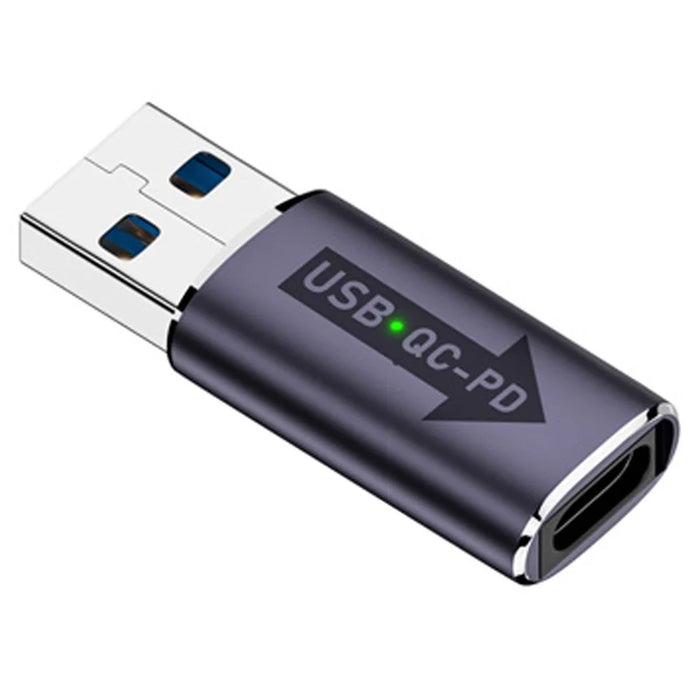 AM / CF-OC-PD USB-A QC3.1 to Type-C PD Converter LED Indicator 10Gbps USB Adapter - Blue - 1