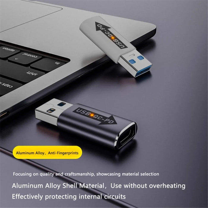 AM / CF-OC-PD USB-A QC3.1 to Type-C PD Converter Adapter with 10Gbps Data Transfer - Blue - 4