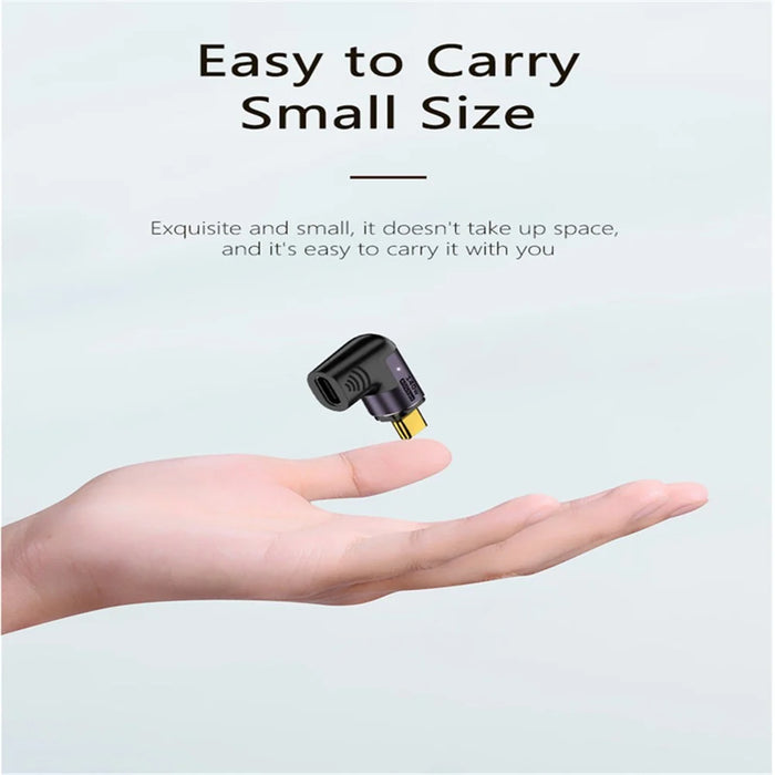Angled 140W 5A Magnetic USB 4.0 Type-C Male to Female 40Gbps Data OTG Adapter - 4