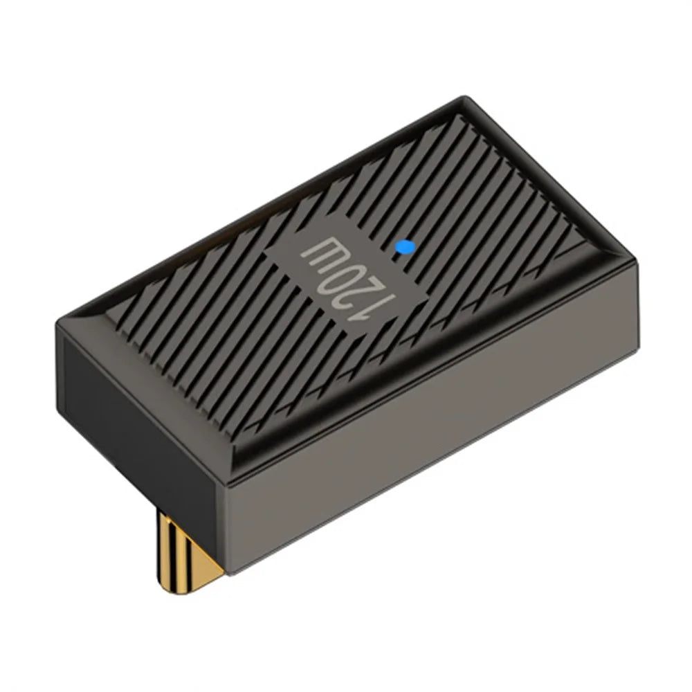 USB-A 3.1 Female to Type-C Male Middle Bend 120W Fast Charging 10Gbps OTG Adapter - Dark Grey - 2