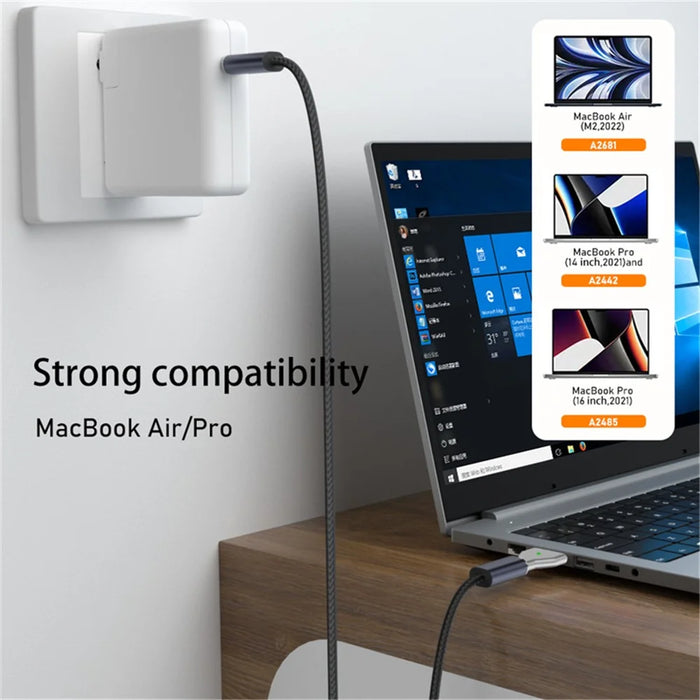 Magnetic 3 to Type-C Adapter PD 140W Fast Charging Converter for MacBook - 4