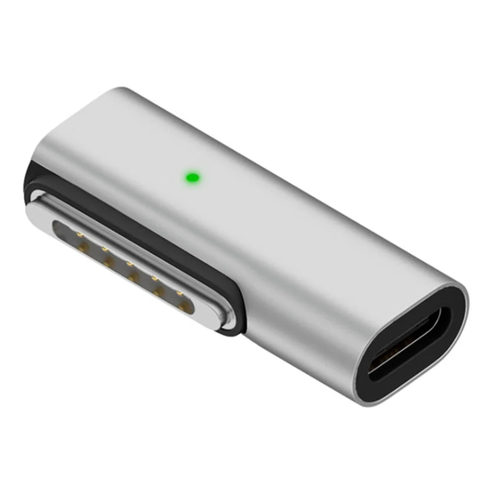 Side Bend USB-C to Magnetic 3 Adapter Right Angle PD 140W Charging Converter Compatible with MacBook - 1