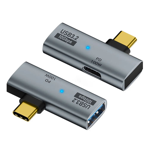 USB 3.2 Adapter Type-C to USB-A  /  USB-C Adapter 10Gbps OTG USB-C 2 to 1 Converter with PD 100W Charge - 1