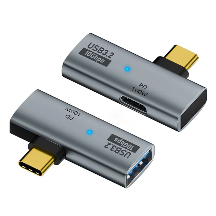 USB 3.2 Adapter Type-C to USB-A  /  USB-C Adapter 10Gbps OTG USB-C 2 to 1 Converter with PD 100W Charge - 1