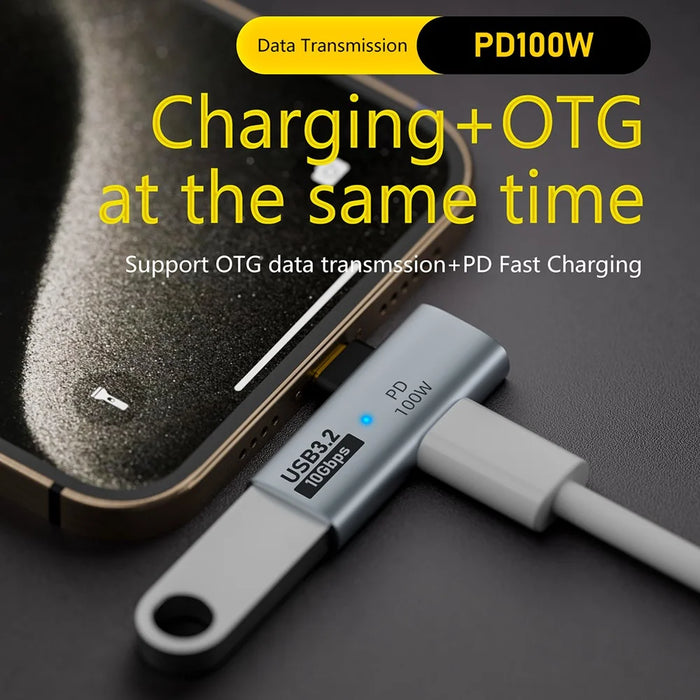 USB 3.2 Adapter Type-C to USB-A  /  USB-C Adapter 10Gbps OTG USB-C 2 to 1 Converter with PD 100W Charge - 2