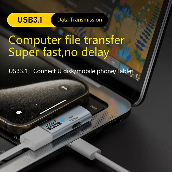 USB 3.2 Adapter Type-C to USB-A  /  USB-C Adapter 10Gbps OTG USB-C 2 to 1 Converter with PD 100W Charge - 3