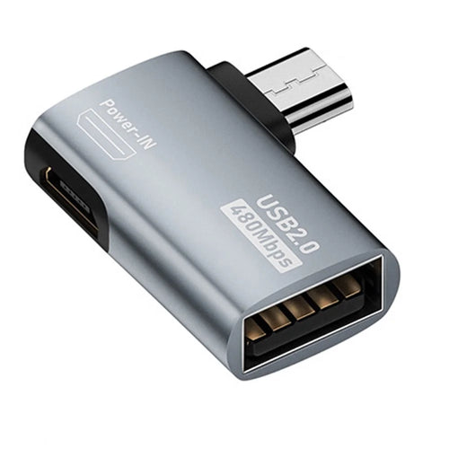Micro USB Male to USB Female OTG Adapter Micro USB to USB-A + USB2.0 Charging Data Converter - 1
