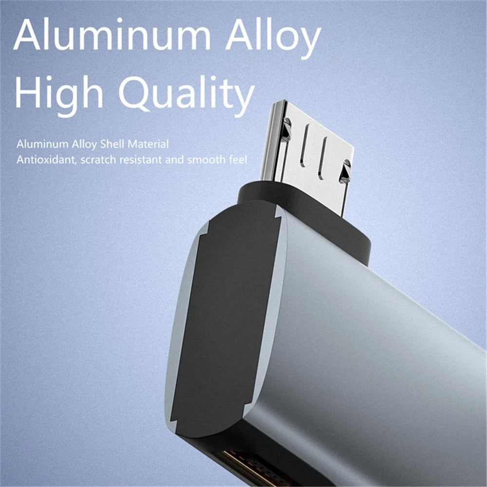 Micro USB Male to USB Female OTG Adapter Micro USB to USB-A + USB2.0 Charging Data Converter - 3