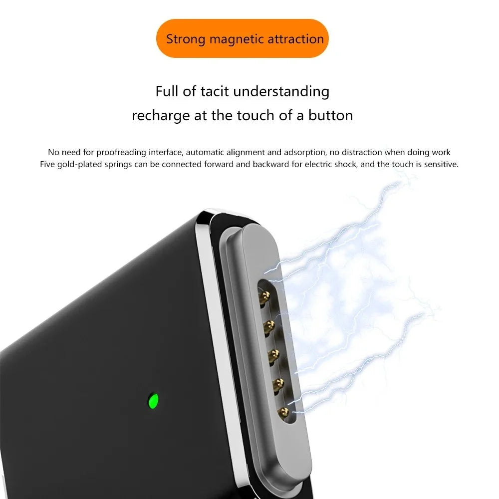 Compatible with MagSafe 3 USB-C Female to Magnetic PD 100W Charging Adapter for MacBook - Dark Grey - 4