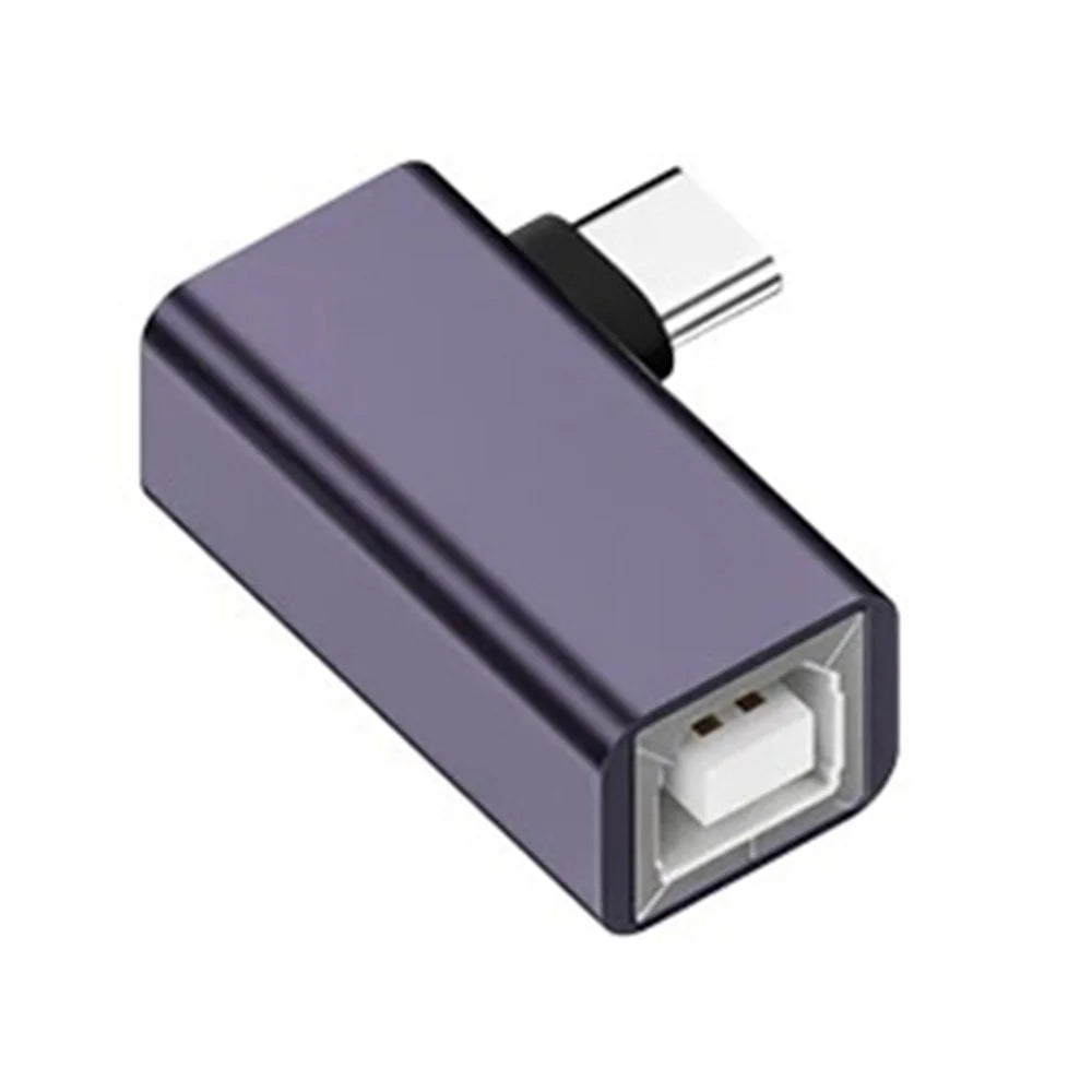 USB-B Female to USB-C Male Elbow Adapter Converter 480Mbps Connector for Electric Piano / Printer - 5