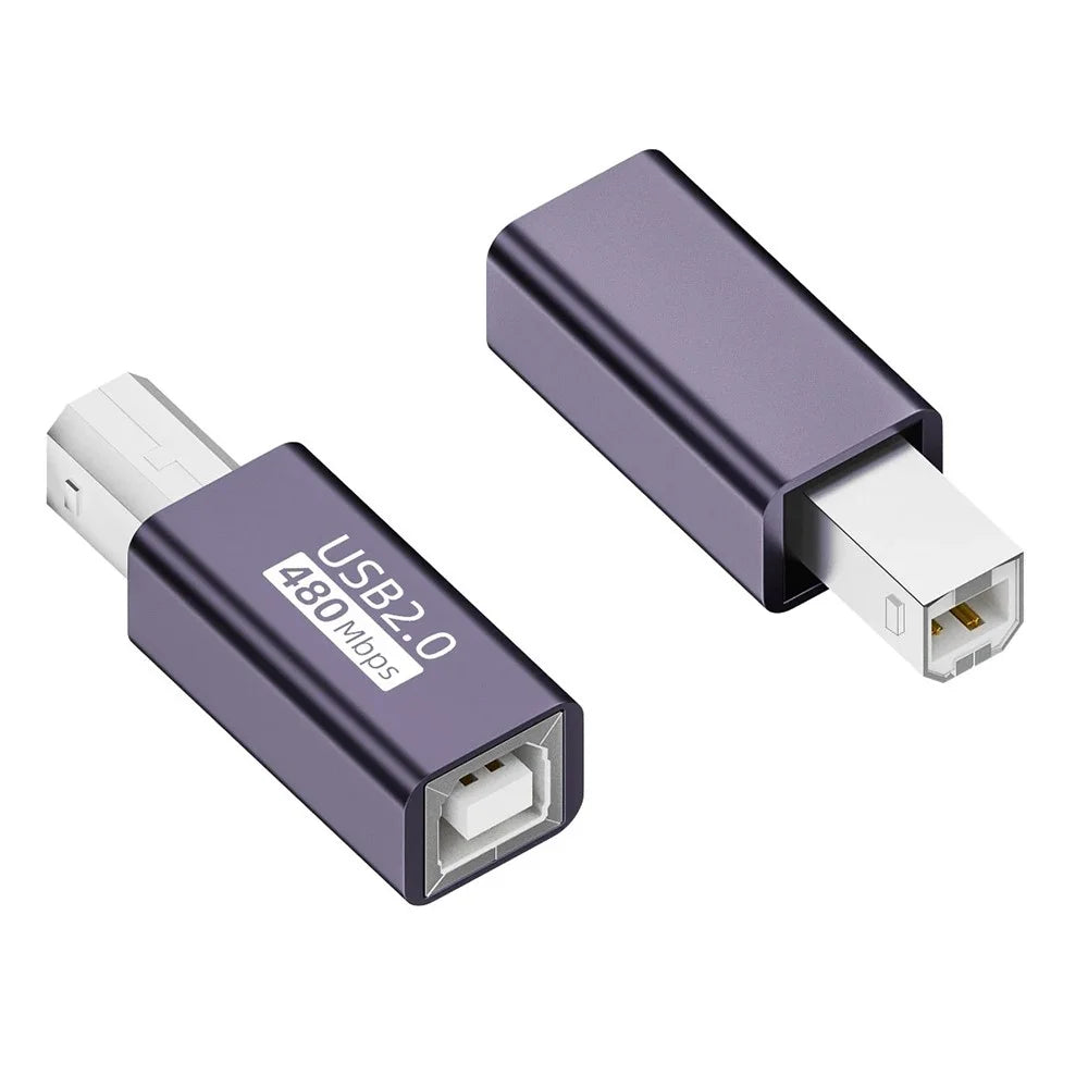 USB-B Female to USB-B Male Converter Adapter, 480Mbps Data Connector Plug for Electric Piano / Printer - 1