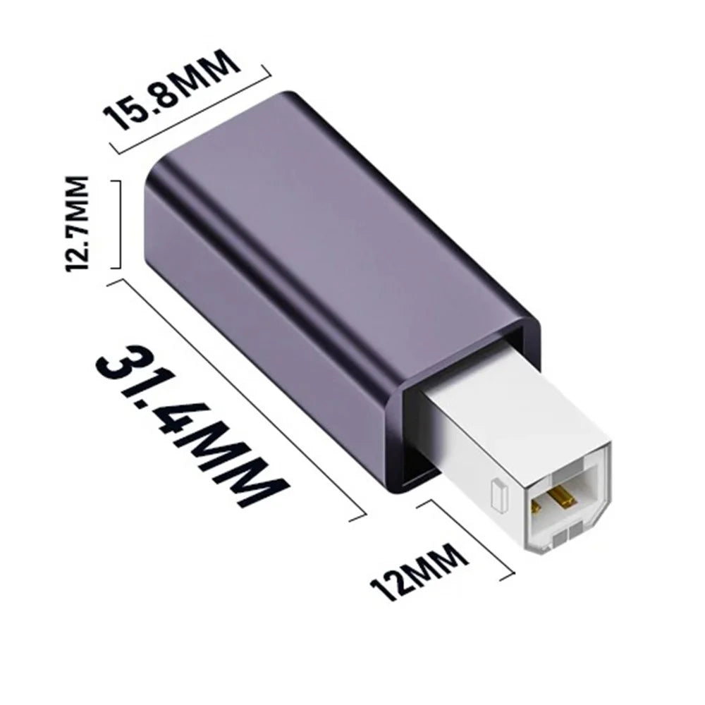 USB-B Female to USB-B Male Converter Adapter, 480Mbps Data Connector Plug for Electric Piano / Printer - 6