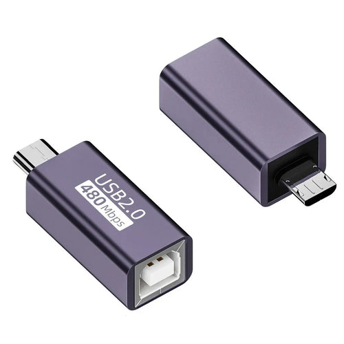 USB-B Female to Micro USB Male 480Mbps Adapter Electric Piano Printer Connector - 1