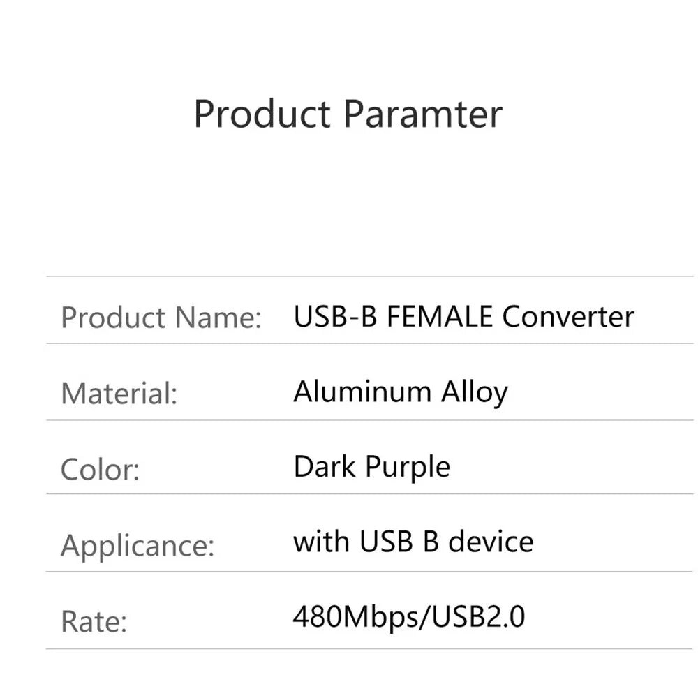 USB-B Female to Micro USB Male 480Mbps Adapter Electric Piano Printer Connector - 6