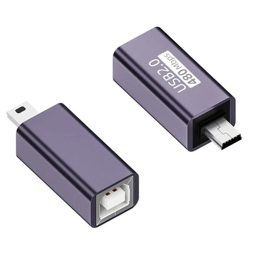 USB-B Female to Mini USB Male 480Mbps Adapter Aluminum Alloy Connector for Electric Piano / Printer - 1