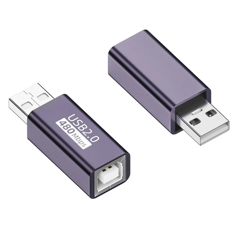 USB-B Female to USB-A Male 480Mbps Adapter Converter Electric Piano Printer Connector - 1