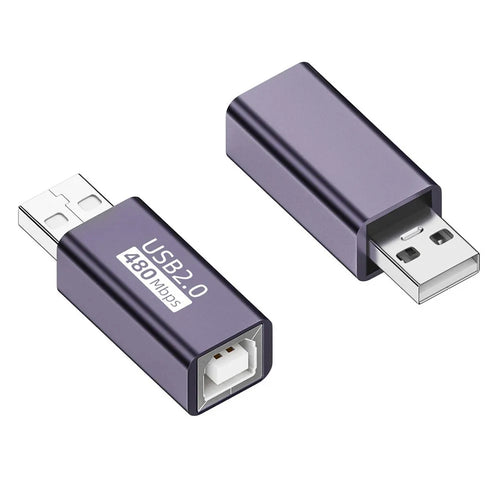 USB-B Female to USB-A Male 480Mbps Adapter Converter Electric Piano Printer Connector - 1