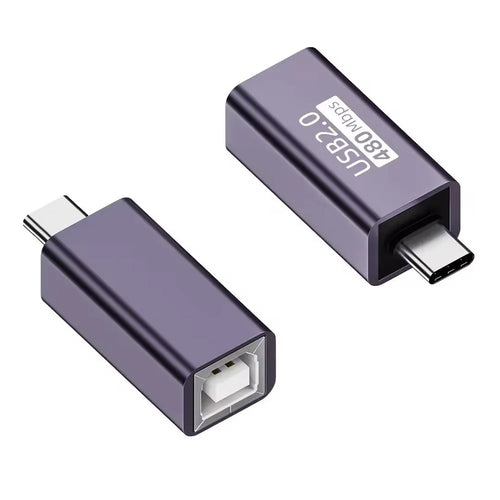 USB-B Female to USB-C Male Converter Adapter 480Mbps Data Transfer Connector for Electric Piano / Printer - 1