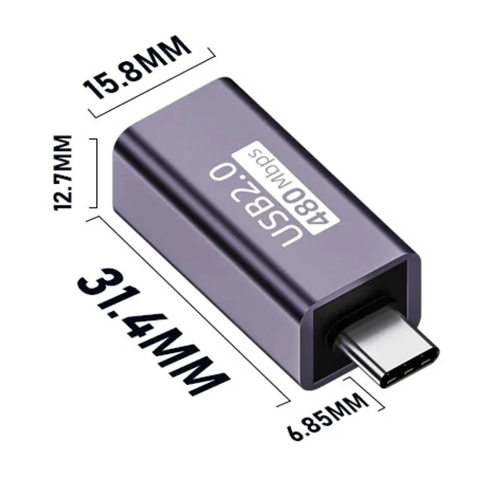 USB-B Female to USB-C Male Converter Adapter 480Mbps Data Transfer Connector for Electric Piano / Printer - 7