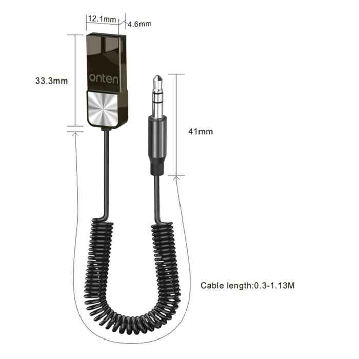 ONTEN OTN-BT101 USB to 3.5mm Jack Spring Cable Wireless Bluetooth-compatible Audio Adapter - 7