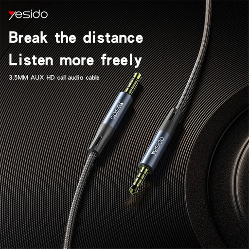 YESIDO YAU43 3.5mm Headphone Audio Cable Extension Cord 1m AUX Male to Male Wire - 2