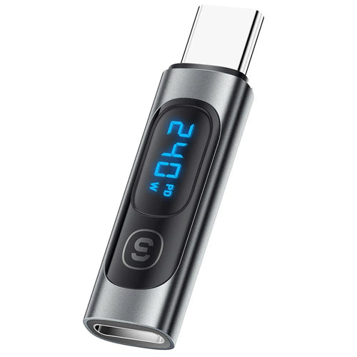 ESSAGER Type-C Male to Type-C Female 240W Type C Power Meter Tester with Digital Display - 1