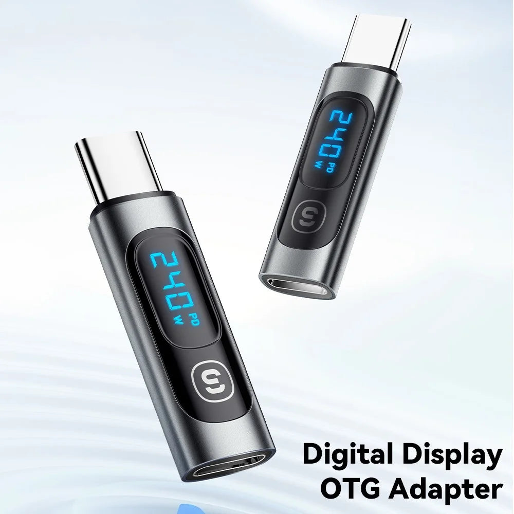 ESSAGER Type-C Male to Type-C Female 240W Type C Power Meter Tester with Digital Display - 3