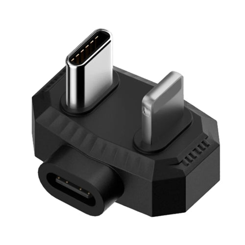 Type-C Female to Type-C+8-Pin Male OTG Converter Lavalier Microphone U-Shaped Charging Adapter - 1