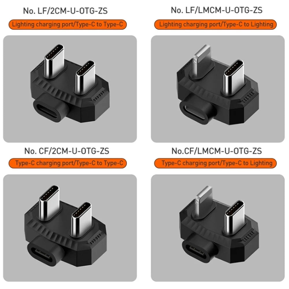 Type-C Female to Type-C+8-Pin Male OTG Converter Lavalier Microphone U-Shaped Charging Adapter - 6