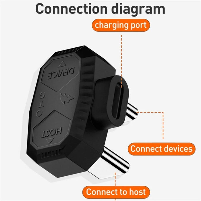 Lavalier Microphone U-shaped Charging Adapter Type-C Female to Type-C+Type-C Male OTG Converter - 2