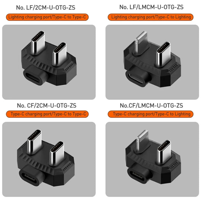 Lavalier Microphone U-shaped Charging Adapter Type-C Female to Type-C+Type-C Male OTG Converter - 6