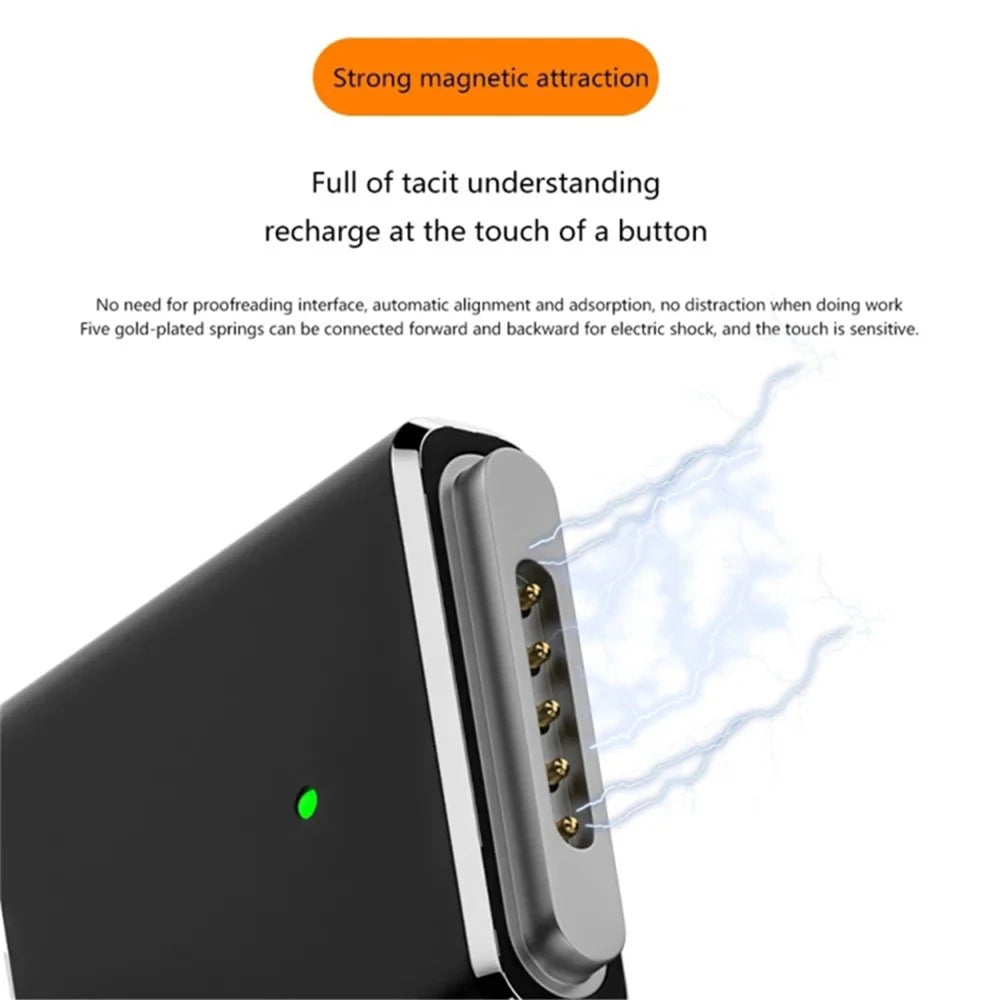 For MacBook PD 100W 3 to Type C Female Aluminum Alloy Converter - Black - 4